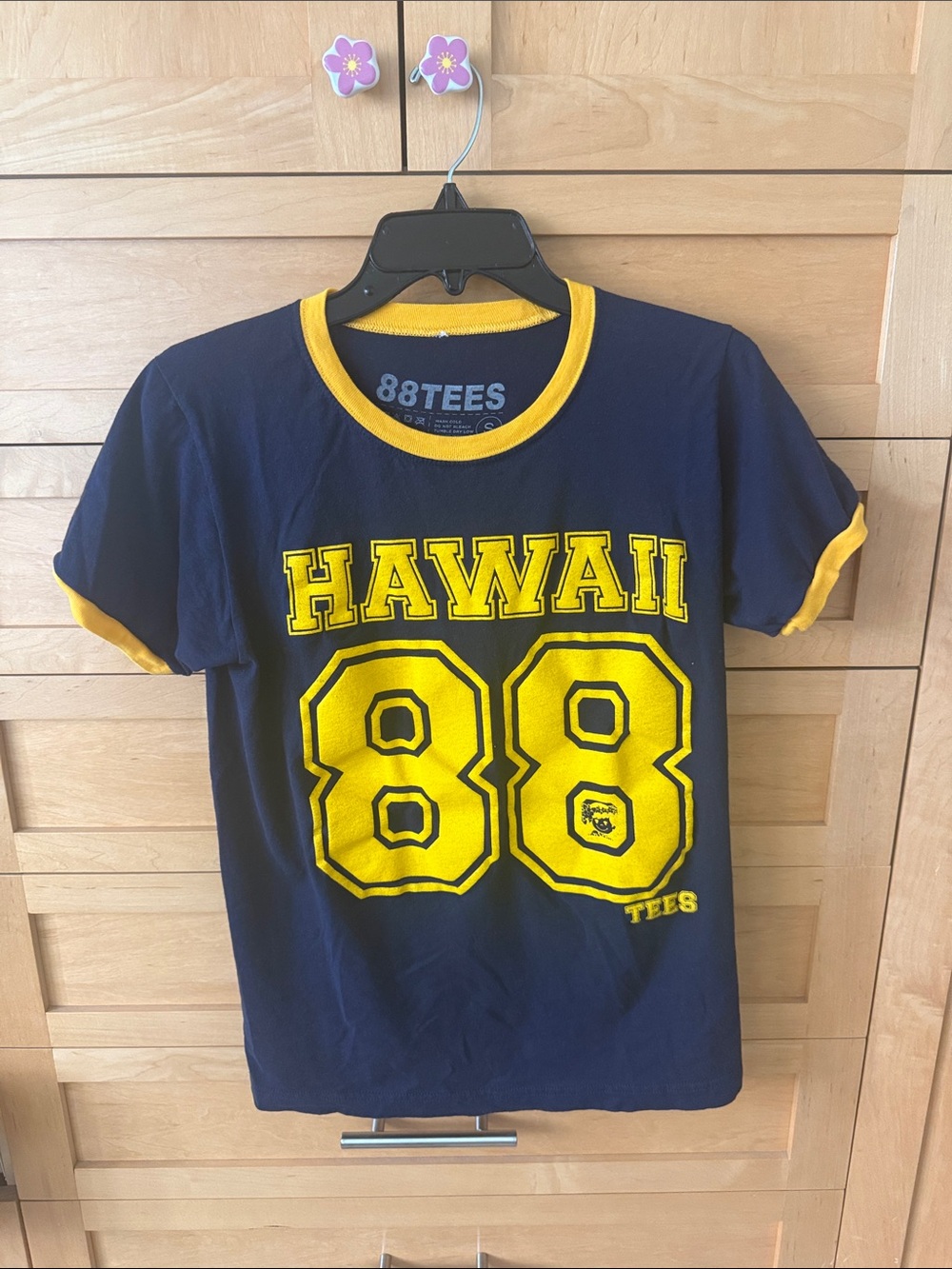 88Tees Navy & Yellow "Hawaii 88" Ringer Tee